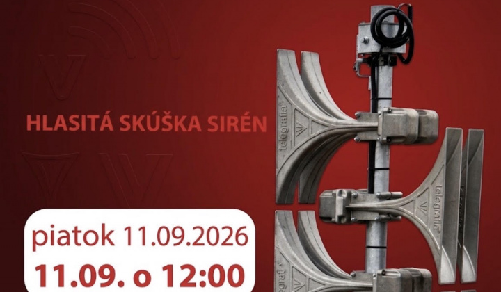 Fotka - OZNAM- V piatok o 12:00 hod. bude vykonaná skúška sirény 